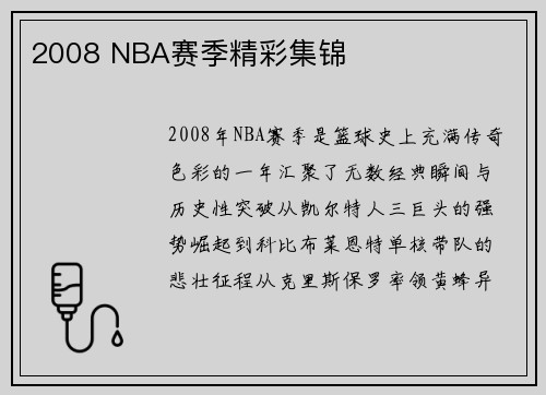 2008 NBA赛季精彩集锦